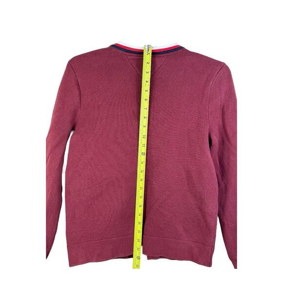 Tommy Hilfiger Men's Red Cardigan Sweater Size S Classic Nautical V Neck Preppy - Picture 8 of 12